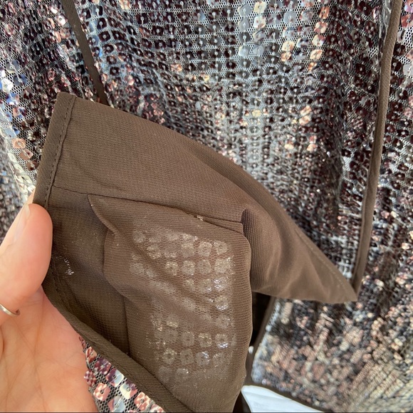 Chico’s Shiny Sparkling Silver Sequin Blazer Coat - Picture 7 of 8